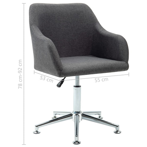 Swen Studio -  Swivel Dining Chairs 6 pcs Dark Grey Fabric (UK/IE/FI/NO only) (6x331499)
